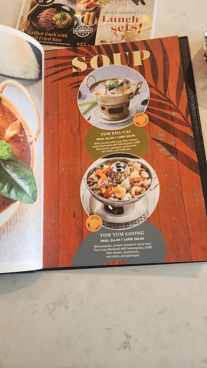 Menu, Spice Market - Fremantle