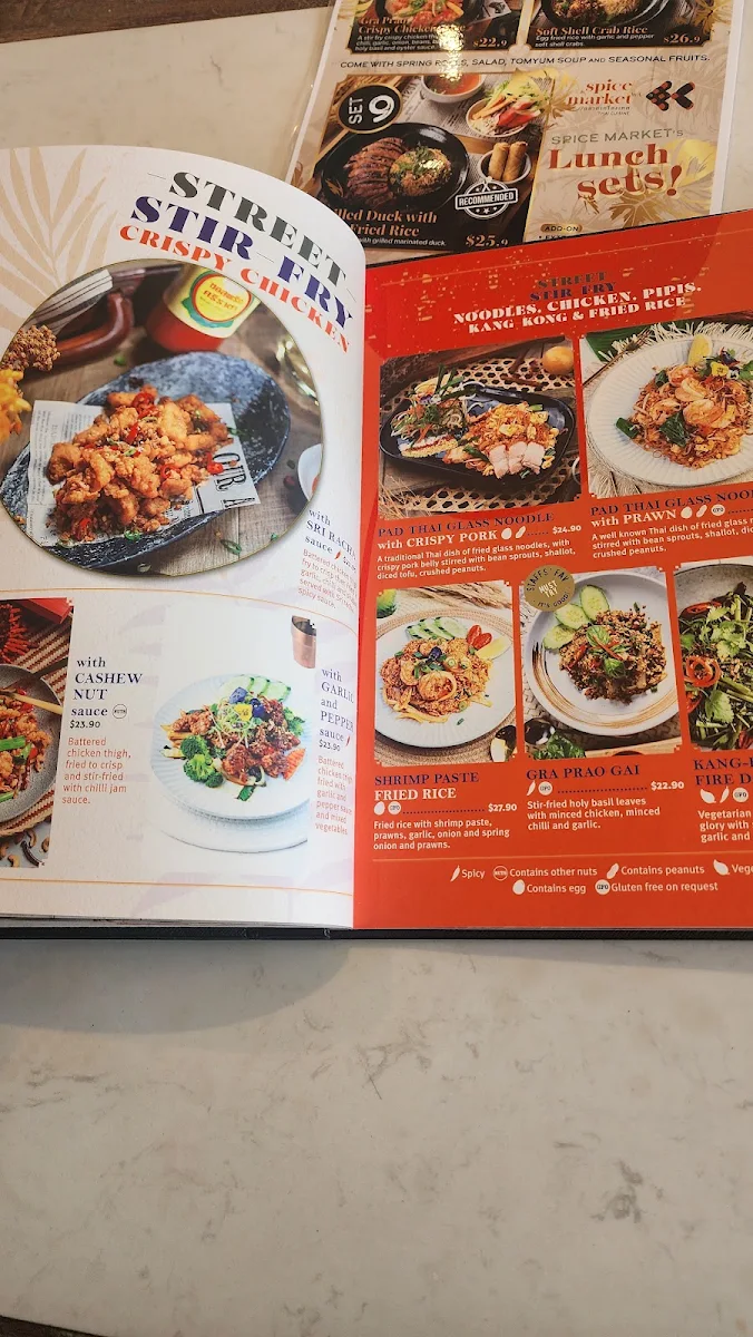 Menu, Spice Market - Fremantle