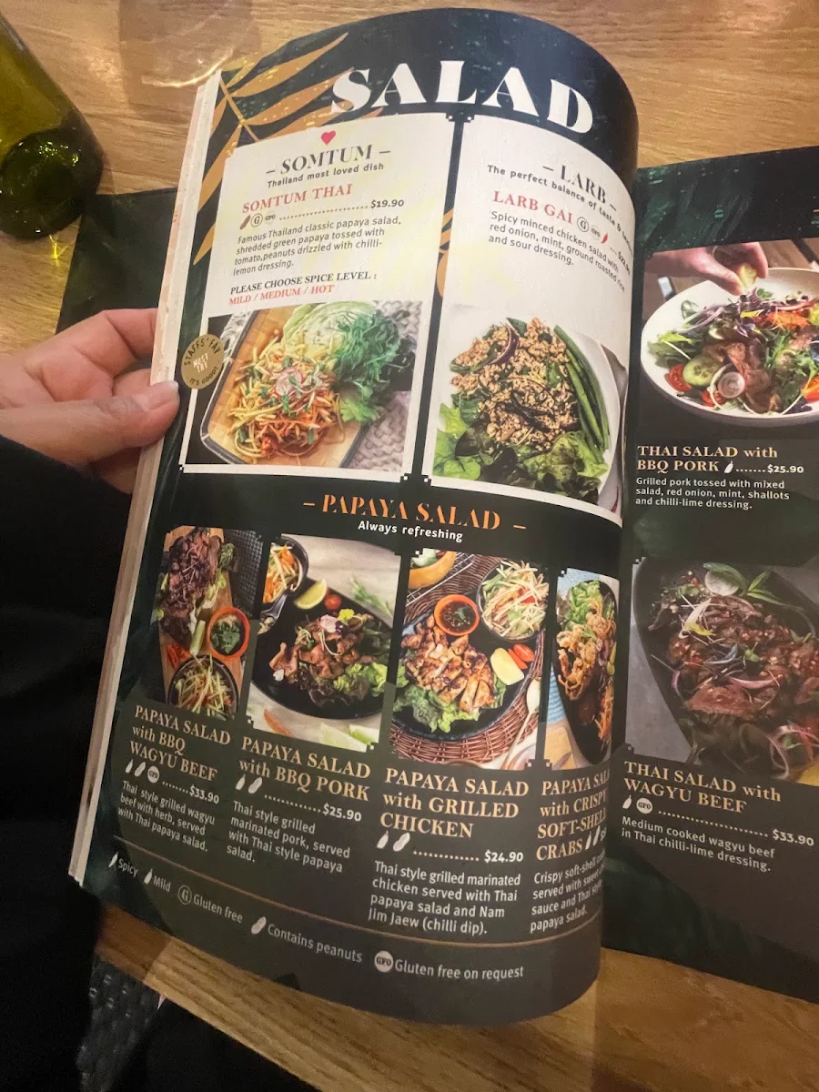 Menu, Spice Market - Fremantle