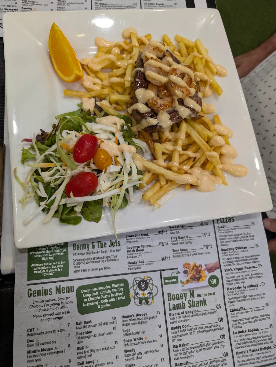 Menu, Cafe 63 Loganholme