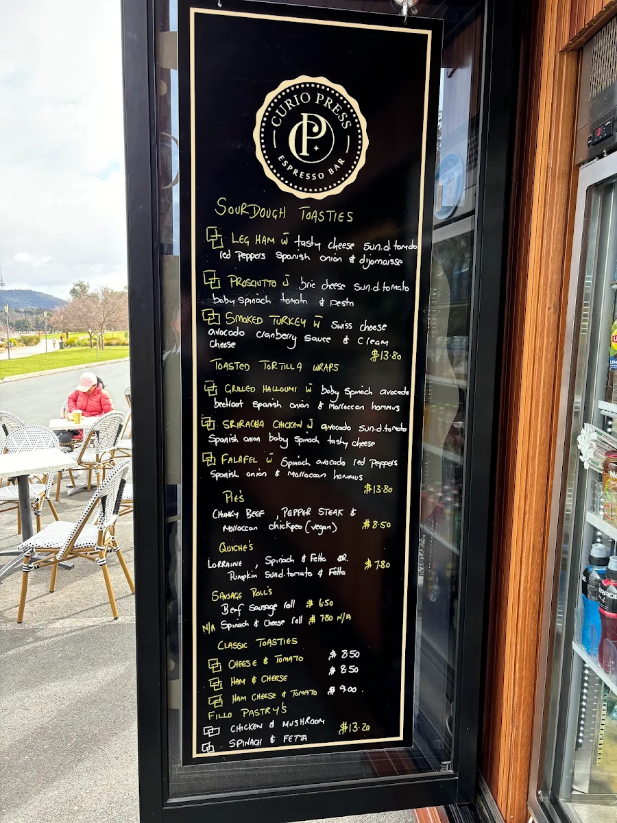 Menu, Curio Press Espresso Bar