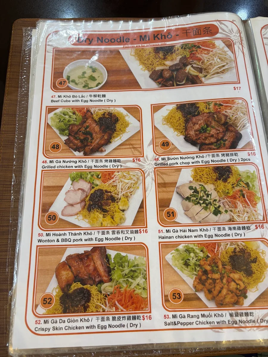 Menu, Oh My Pho Hornsby