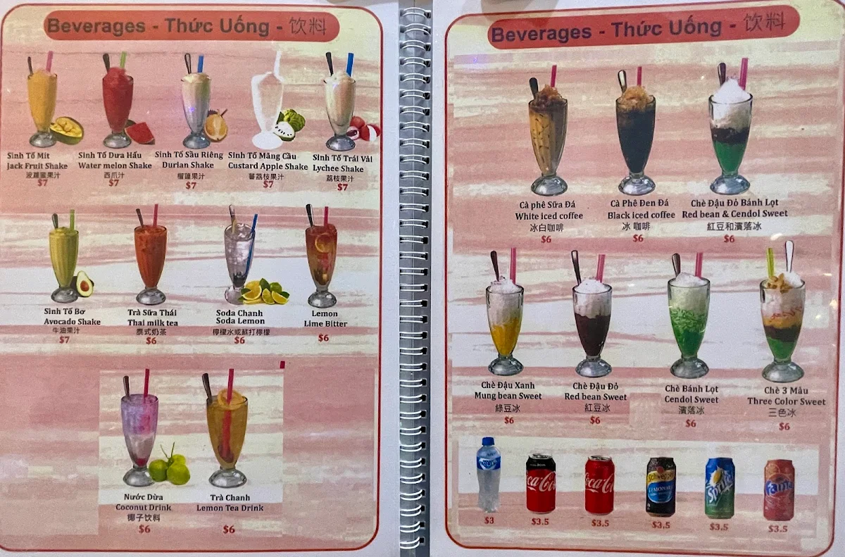 Menu, Oh My Pho Hornsby