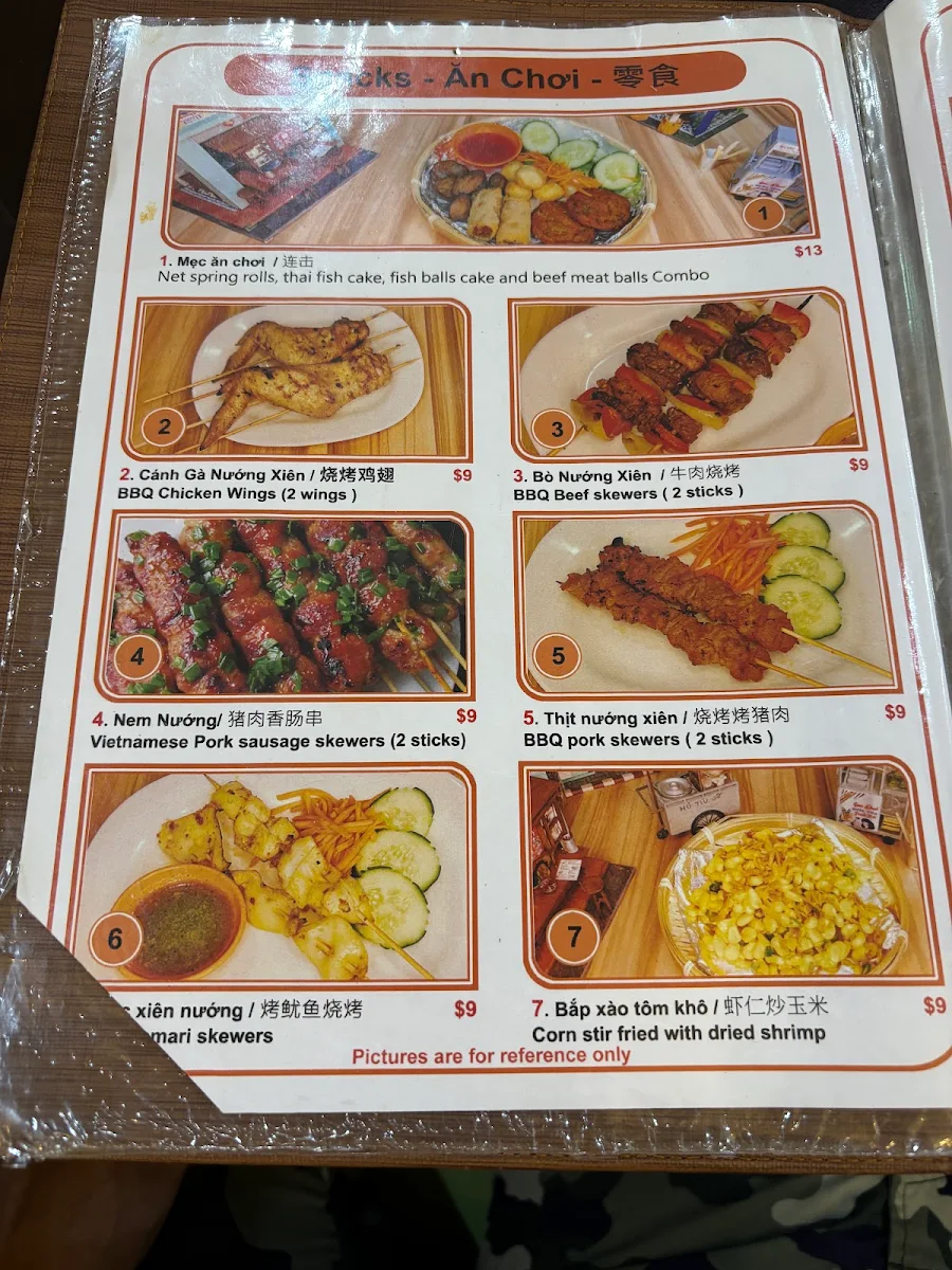 Menu, Oh My Pho Hornsby