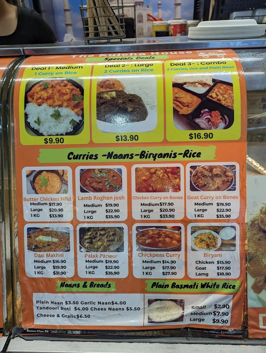 Menu, The Kulcha House- Classic Indian Food-Parklea Markets