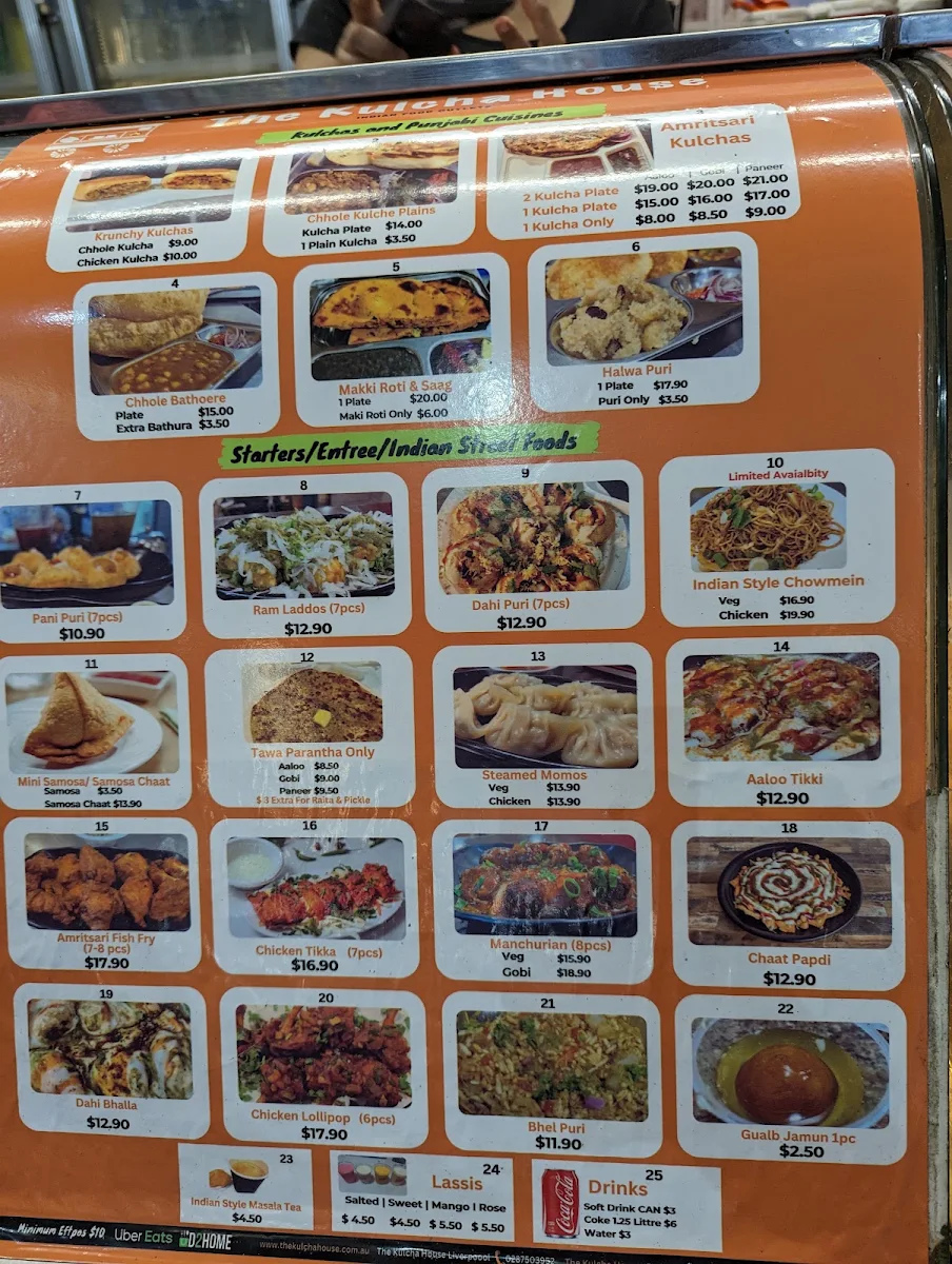 Menu, The Kulcha House- Classic Indian Food-Parklea Markets