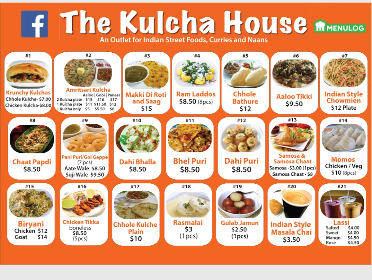 Menu, The Kulcha House- Classic Indian Food-Parklea Markets