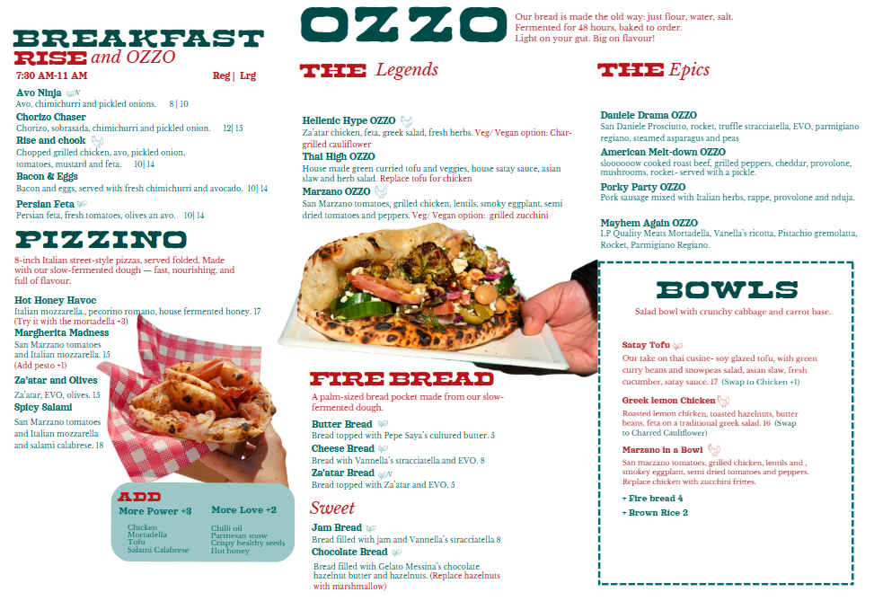Menu, Eat Ozzo Marrickville | Cafe in Marrickville Sydney