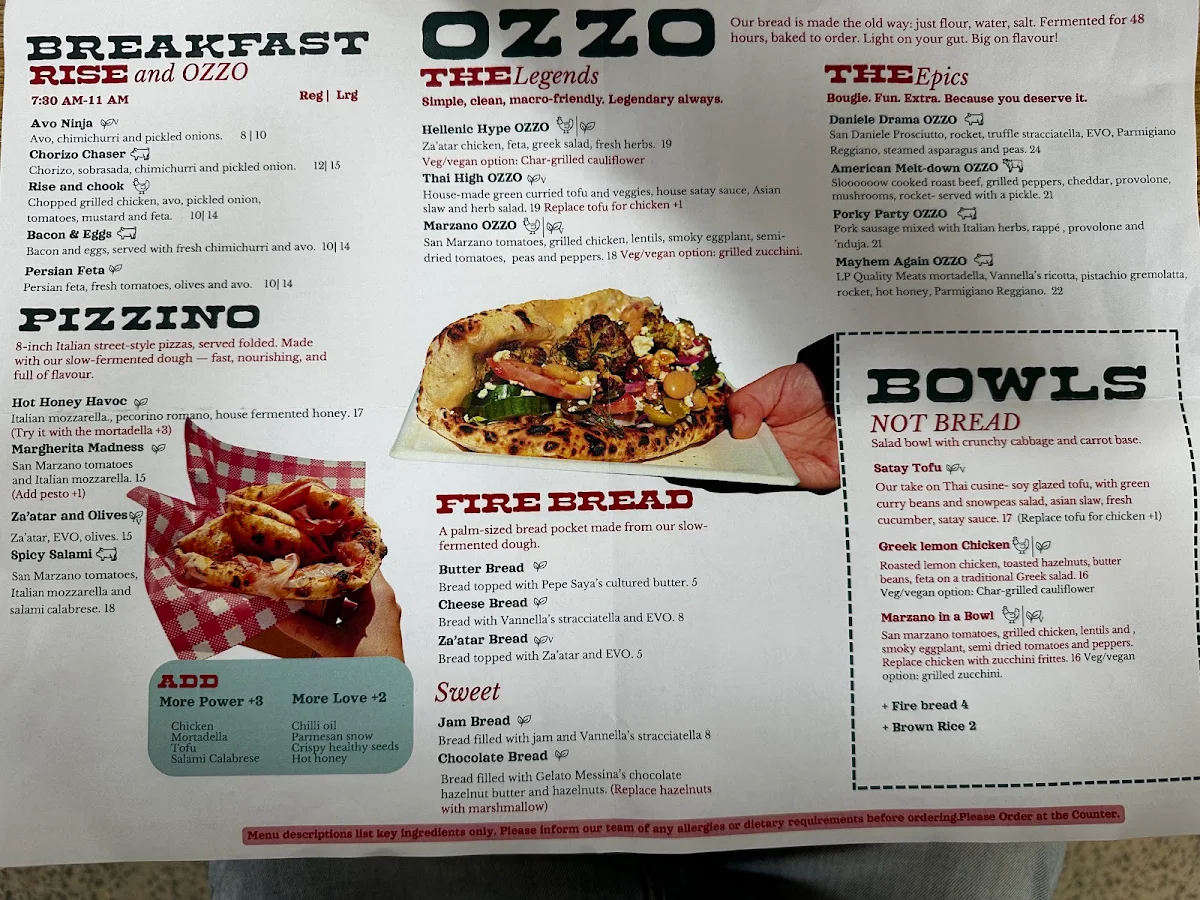 Menu, Eat Ozzo Marrickville | Cafe in Marrickville Sydney