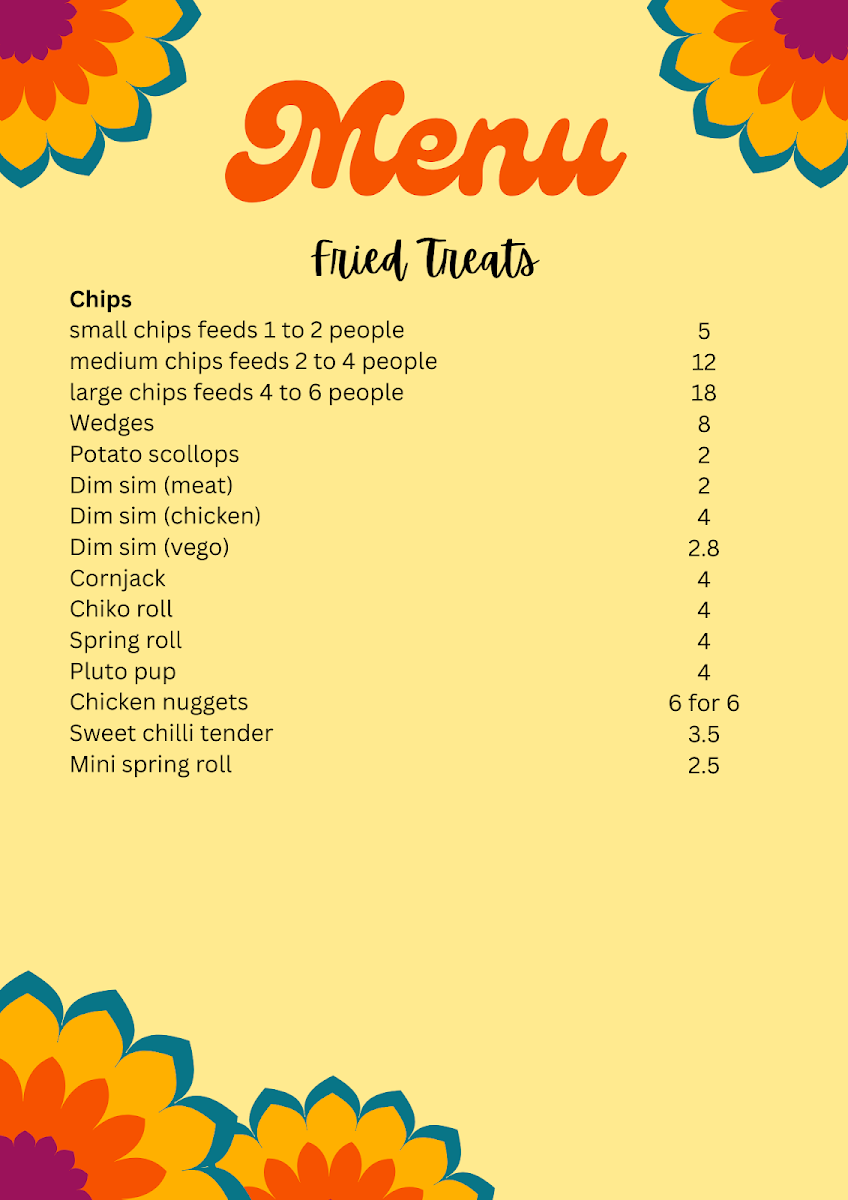 Menu, Tallowood Cafe