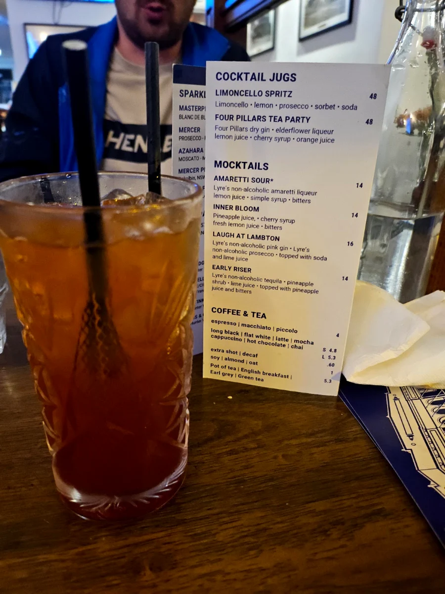 Menu, Lambton Park Hotel