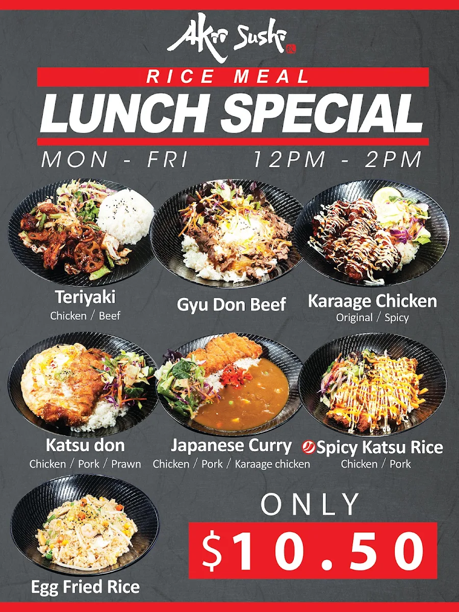 Menu, Akii Sushi
