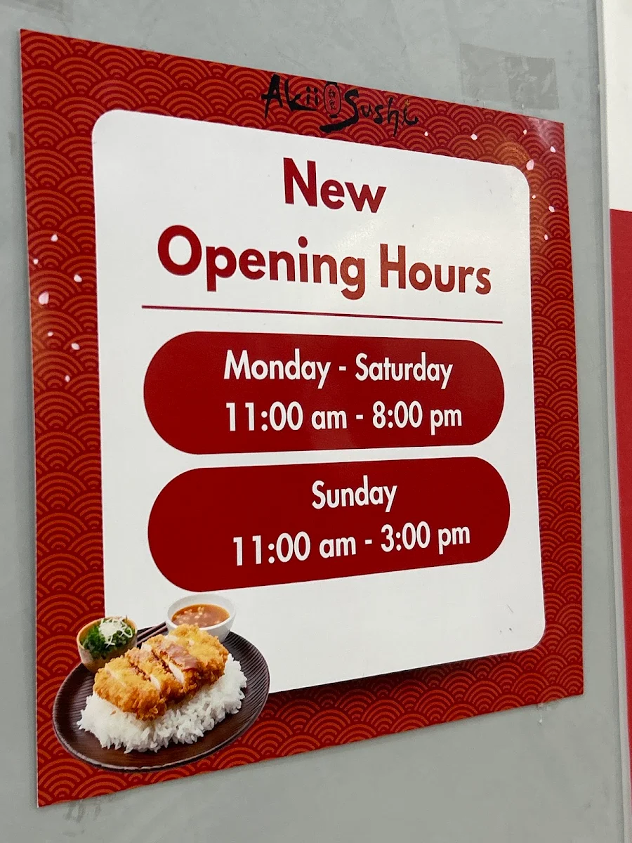 Menu, Akii Sushi