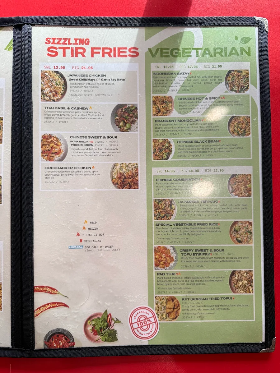 Menu, Noodle Box Gawler