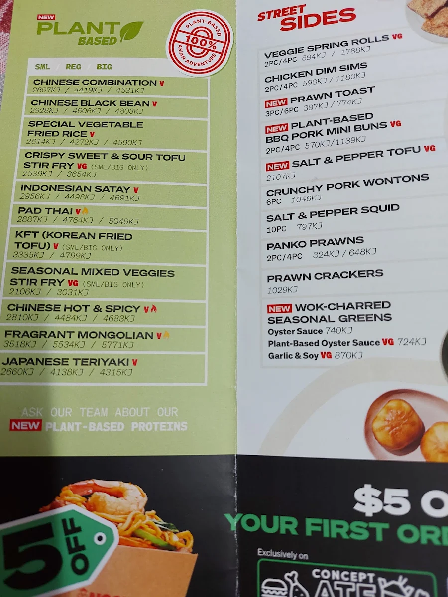 Menu, Noodle Box Gawler