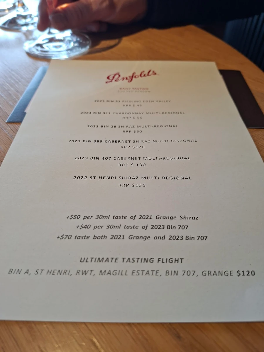 Menu, Magill Estate Kitchen