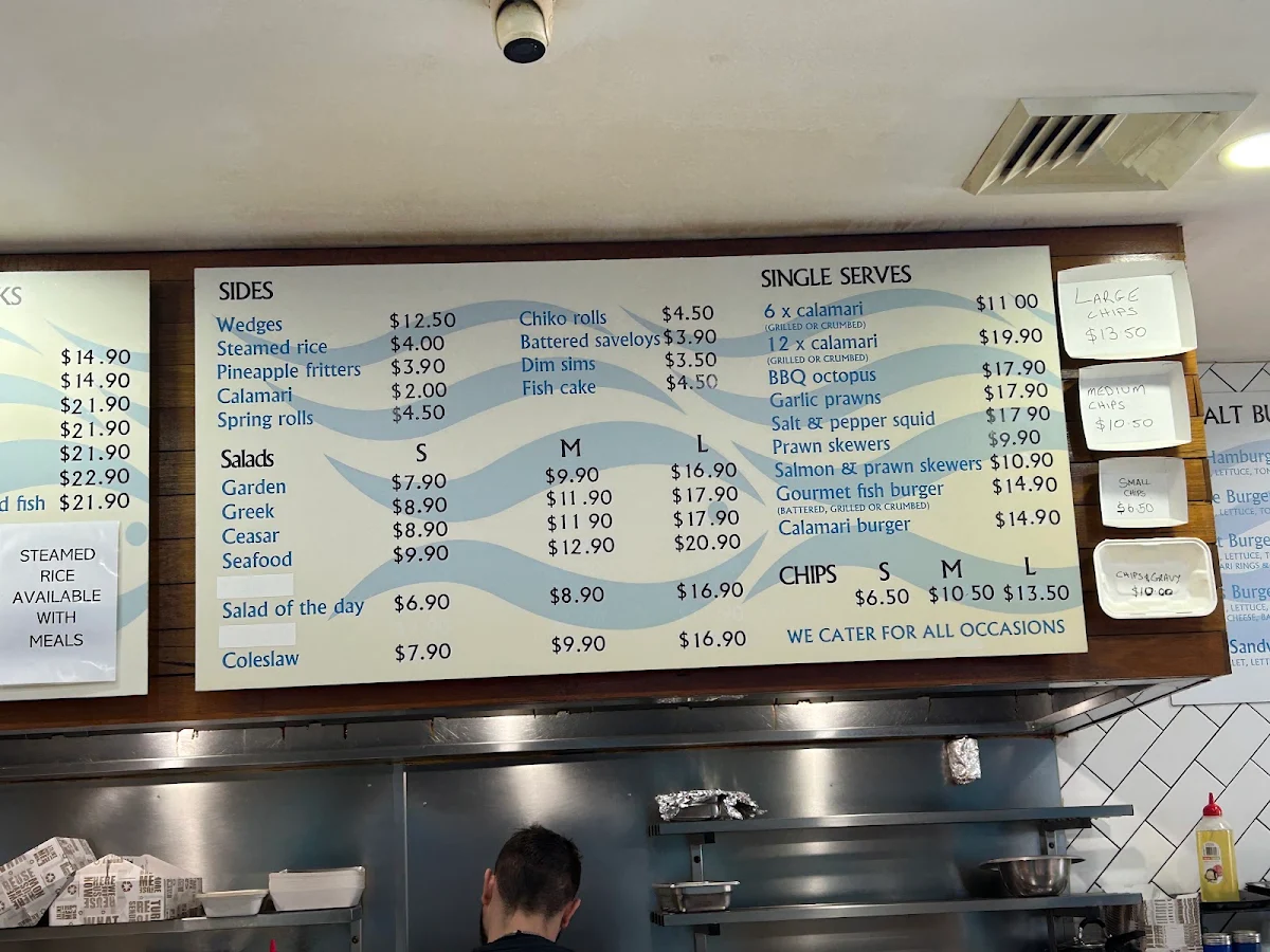 Menu, Sea Salt Fish & Chips