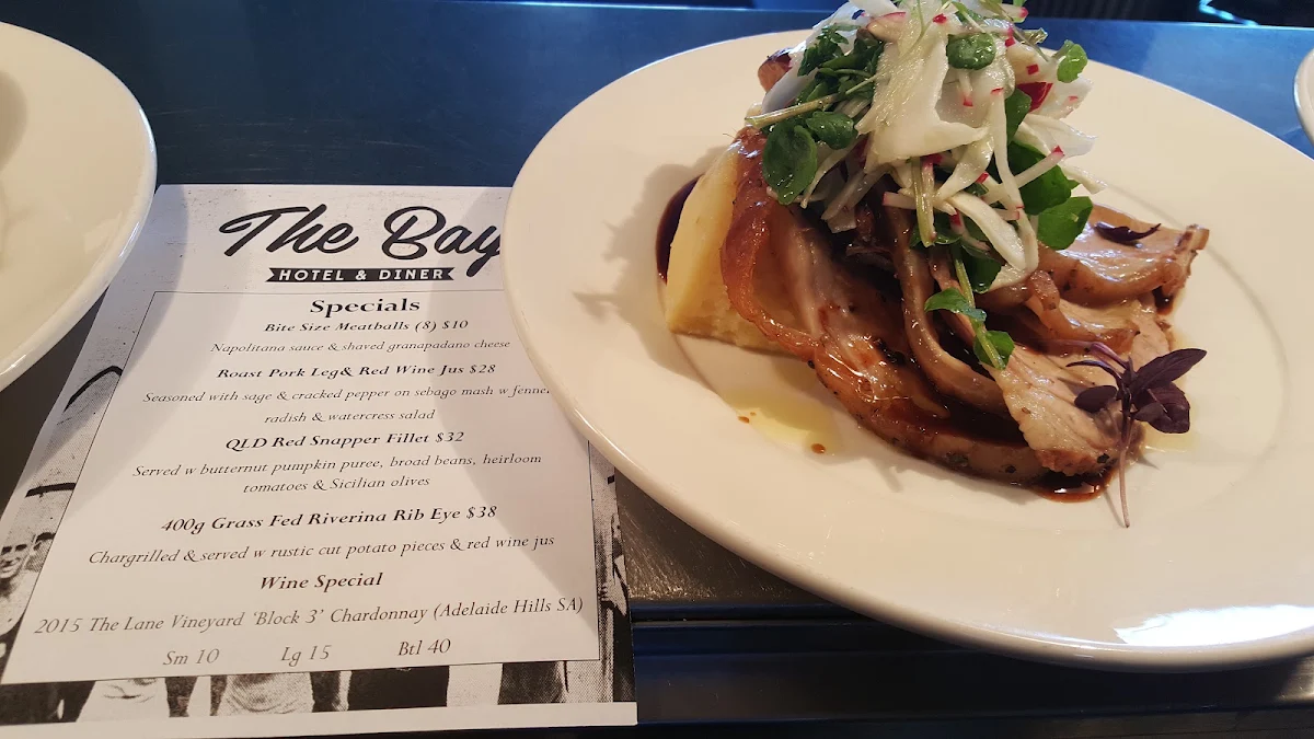 Menu, The Bay Hotel and Diner