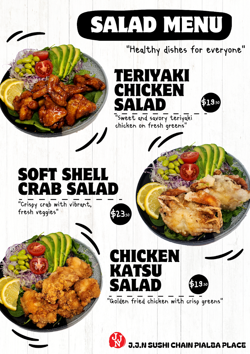 Menu, JJN Sushi Chain