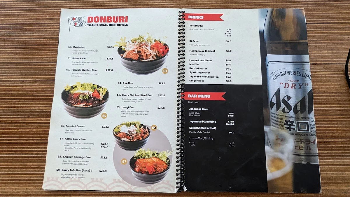 Menu, Umisango Anglesea