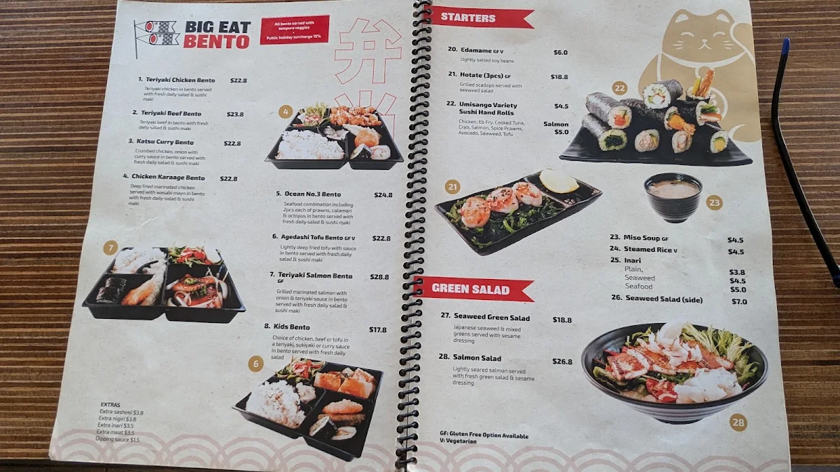 Menu, Umisango Anglesea