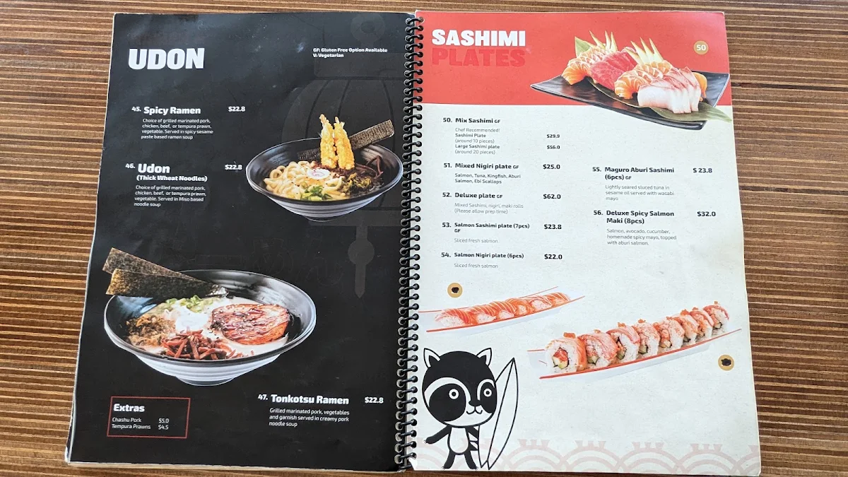 Menu, Umisango Anglesea
