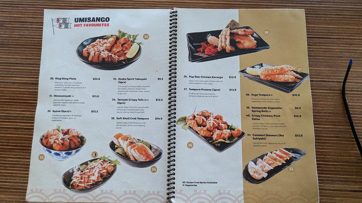 Menu, Umisango Anglesea