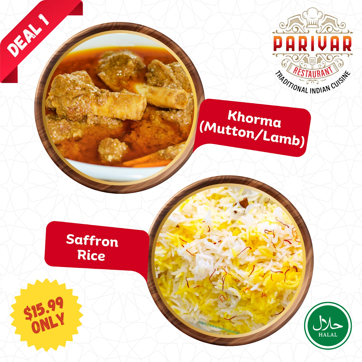 Menu, Parivar Restaurant (HALAL)