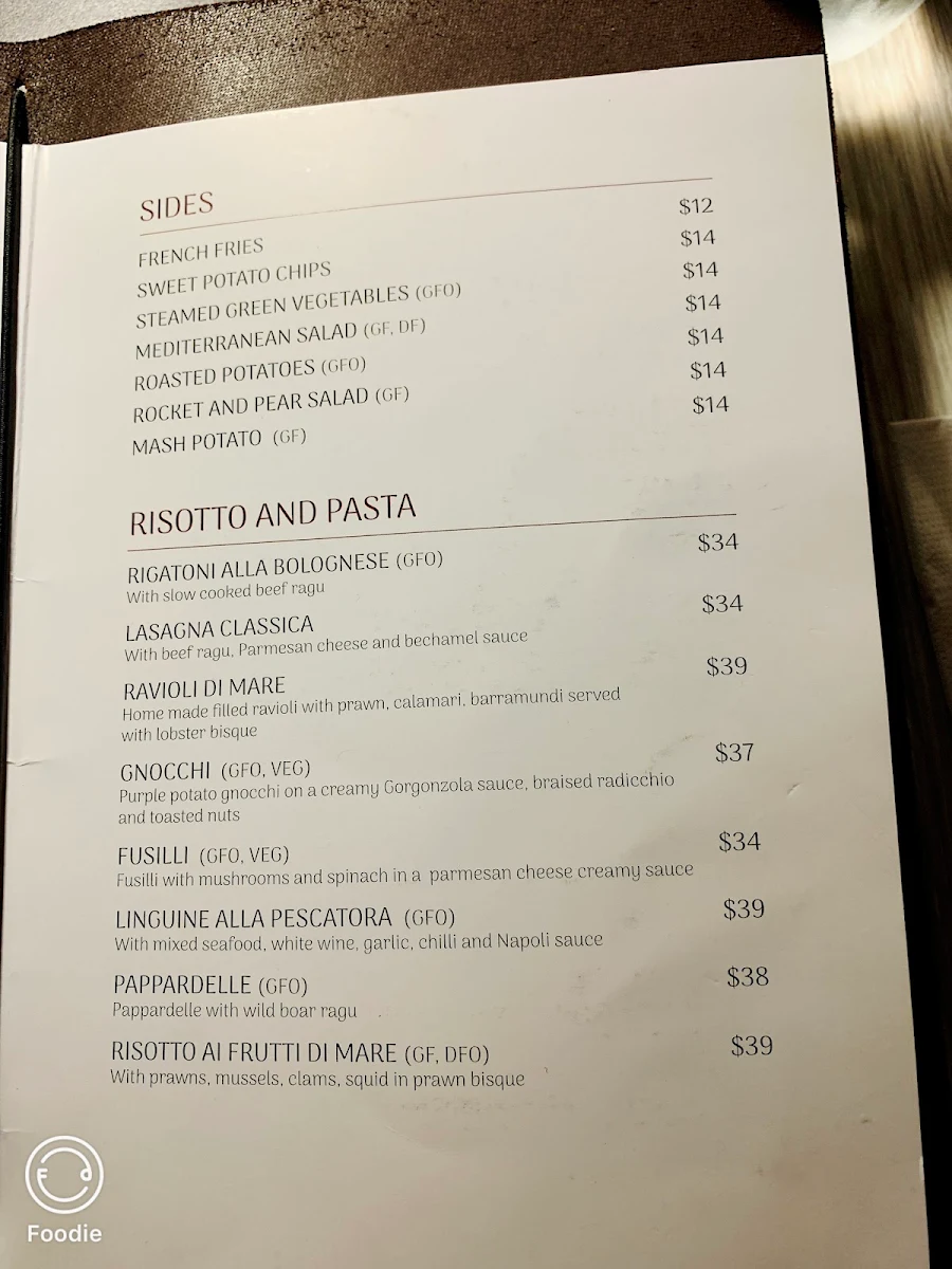 Menu, Gusto da Gianni