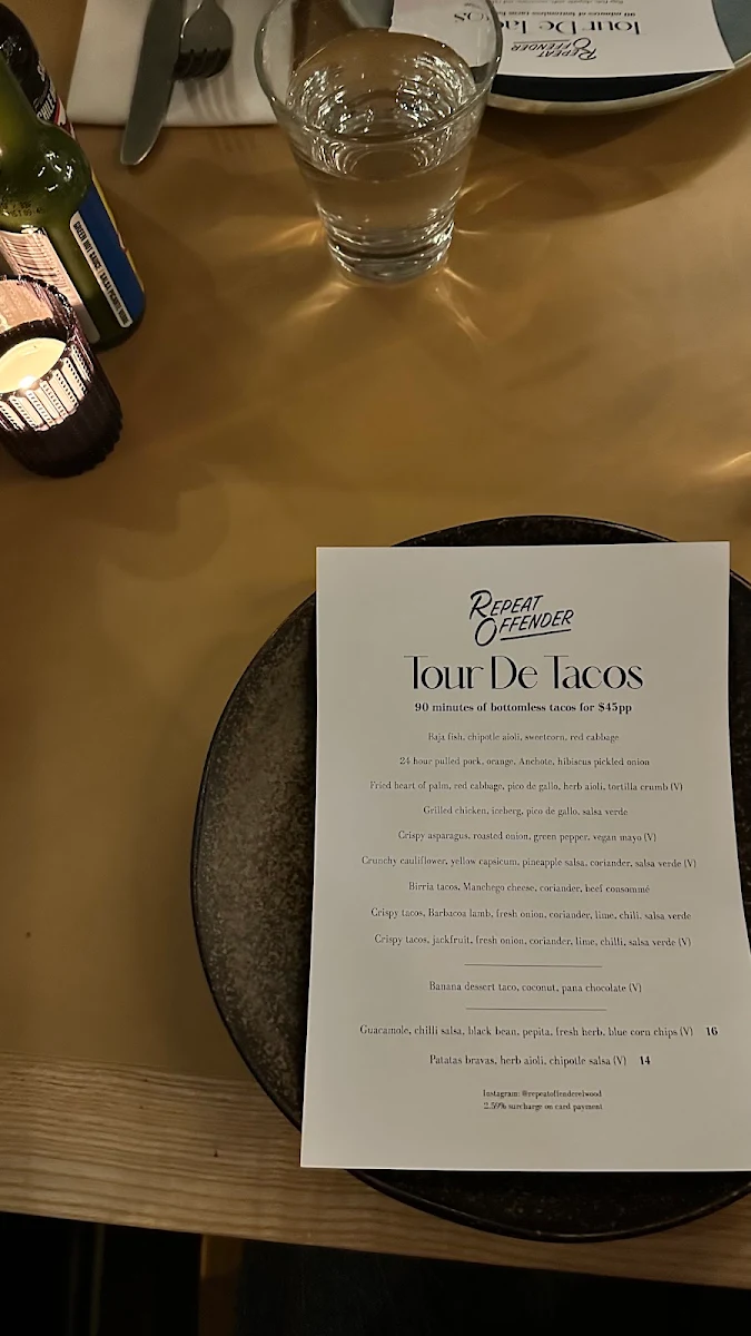 Menu, Repeat Offender
