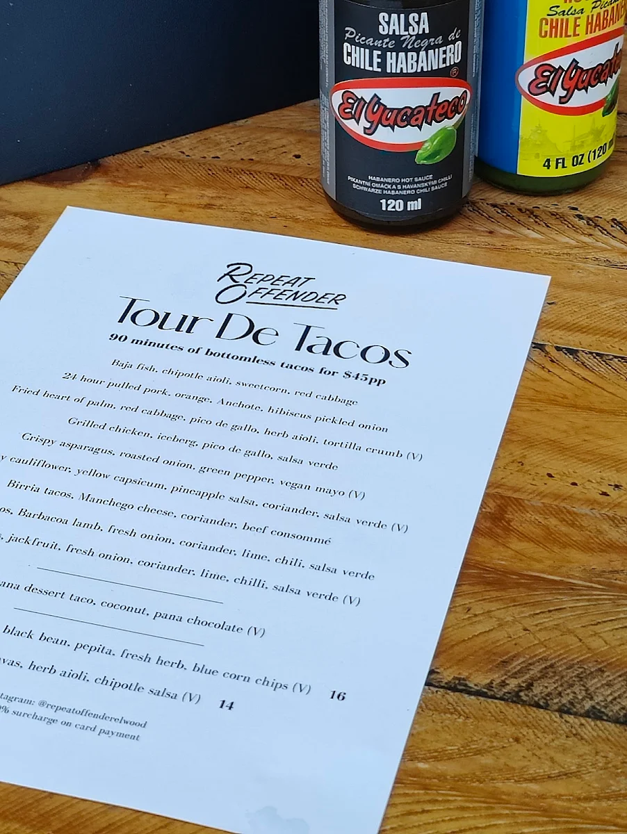 Menu, Repeat Offender