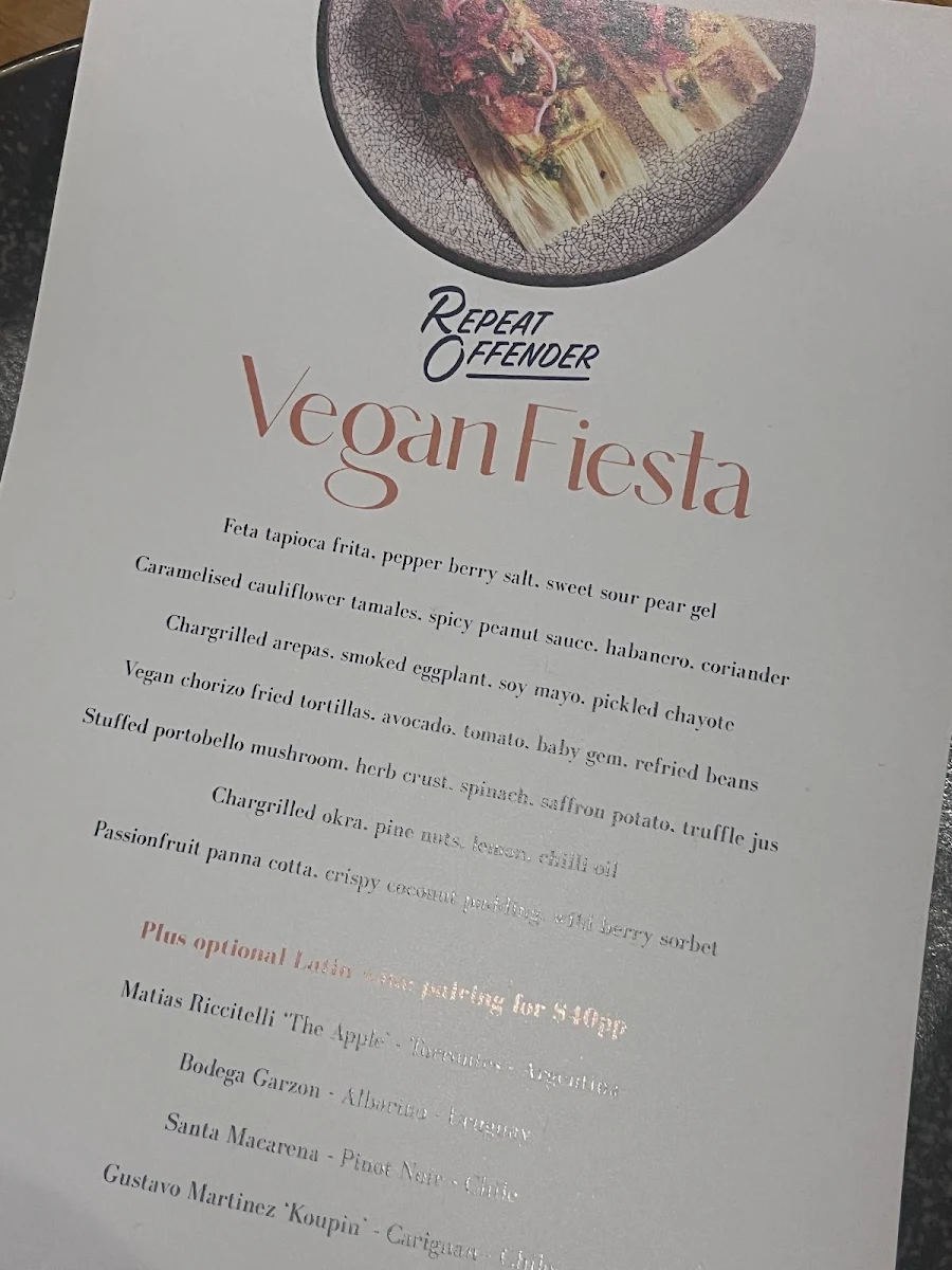 Menu, Repeat Offender