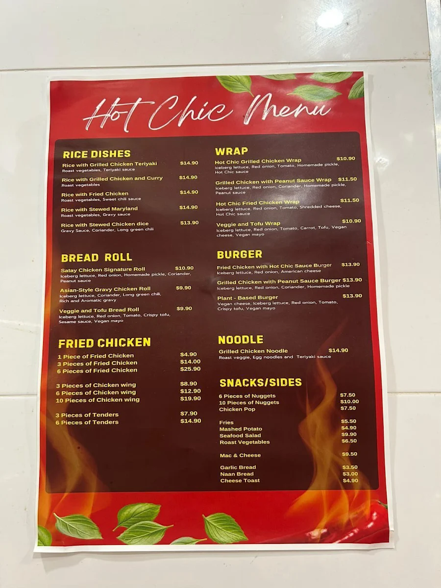 Menu, Hotchic