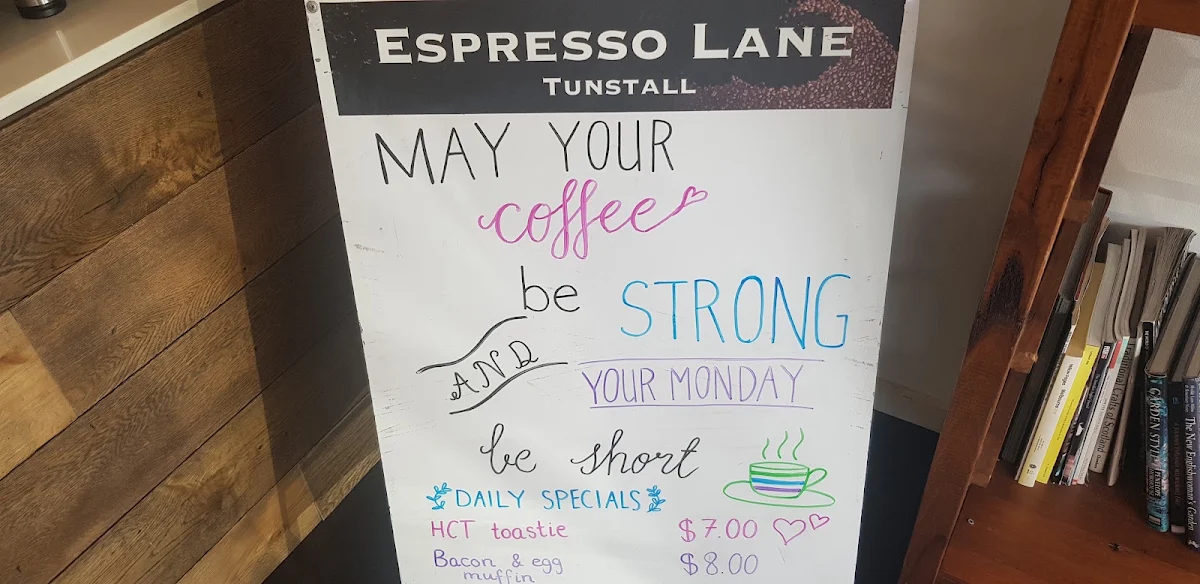 Menu, Espresso Lane Tunstall