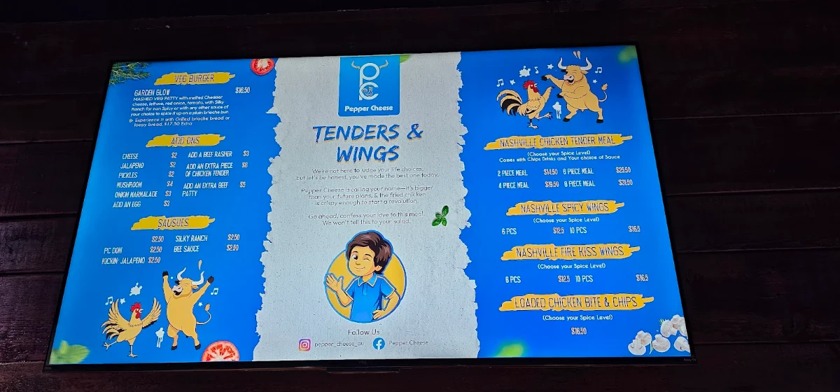 Menu, Pepper Cheese