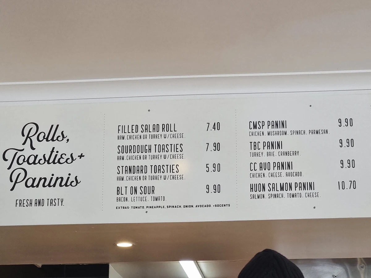 Menu, Blue Edge Bakery