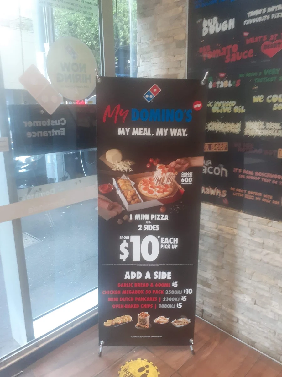 Menu, Domino's Pizza Flinders St