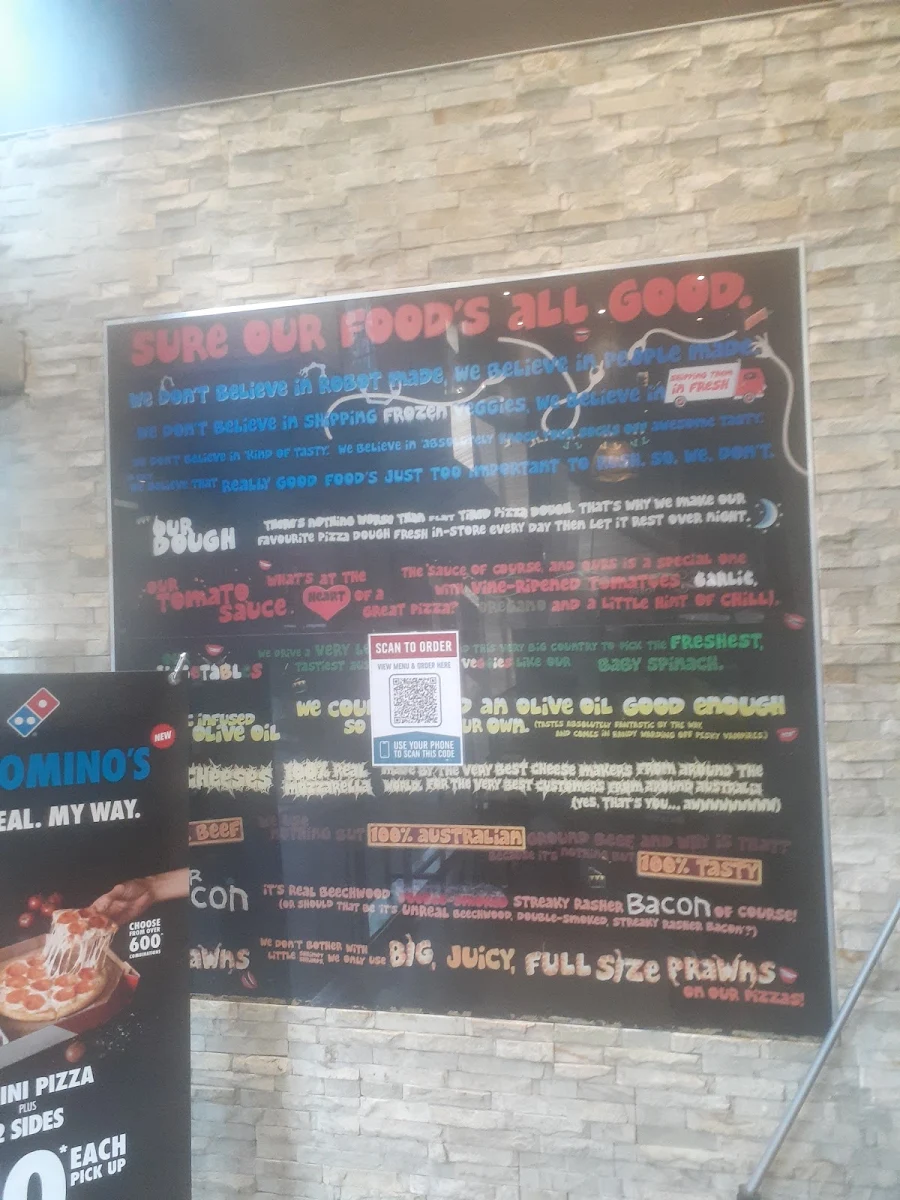 Menu, Domino's Pizza Flinders St