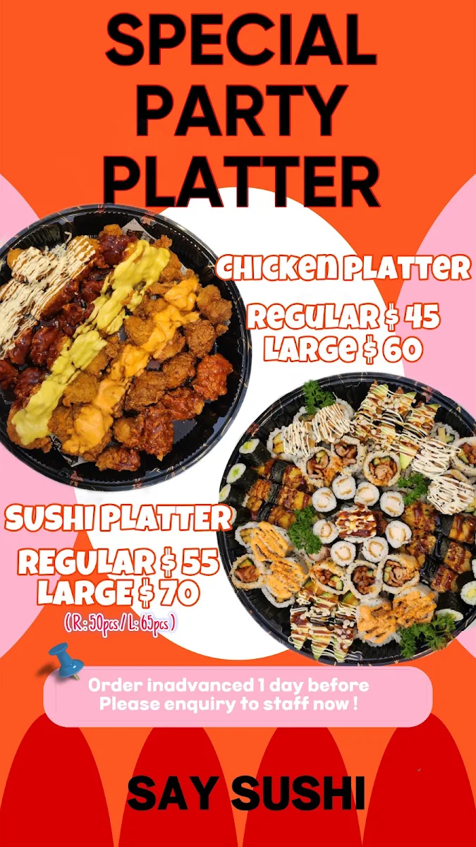 Menu, Say Sushi & Chicken Jimboomba