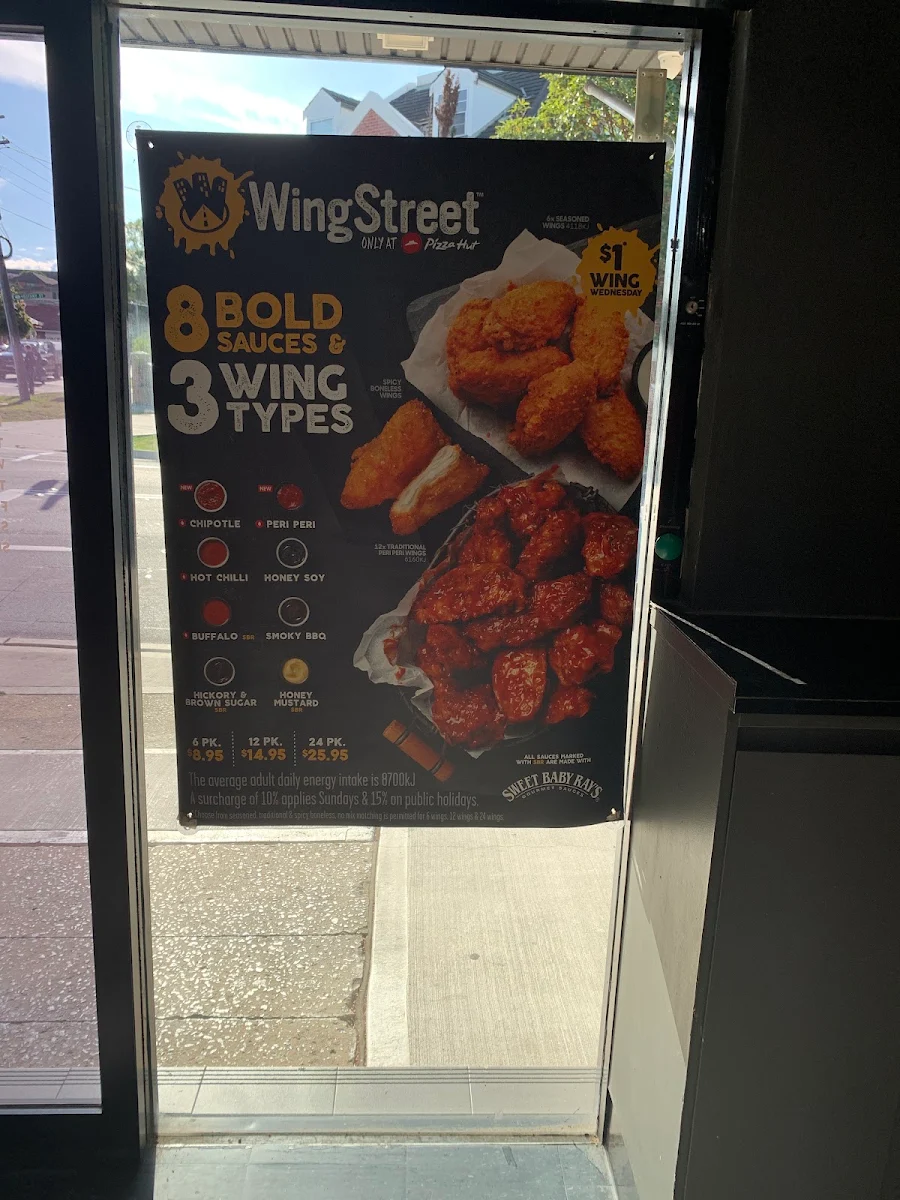 Menu, Pizza Hut Randwick
