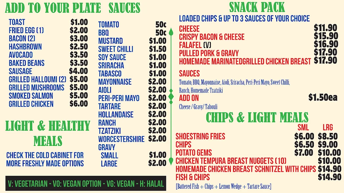 Menu, The River Port Cafe
