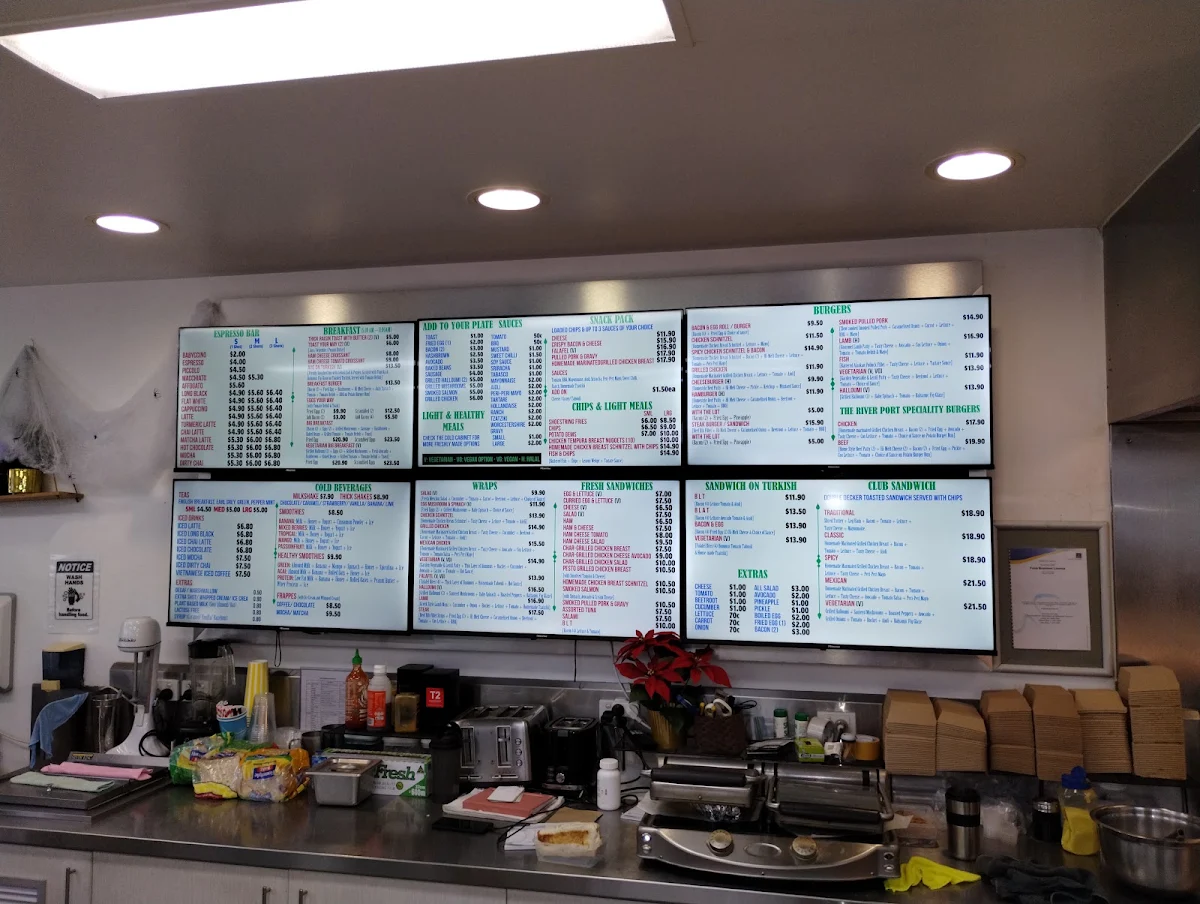 Menu, The River Port Cafe