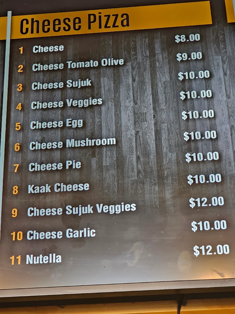 Menu, Mafi Metlo Bass Hill