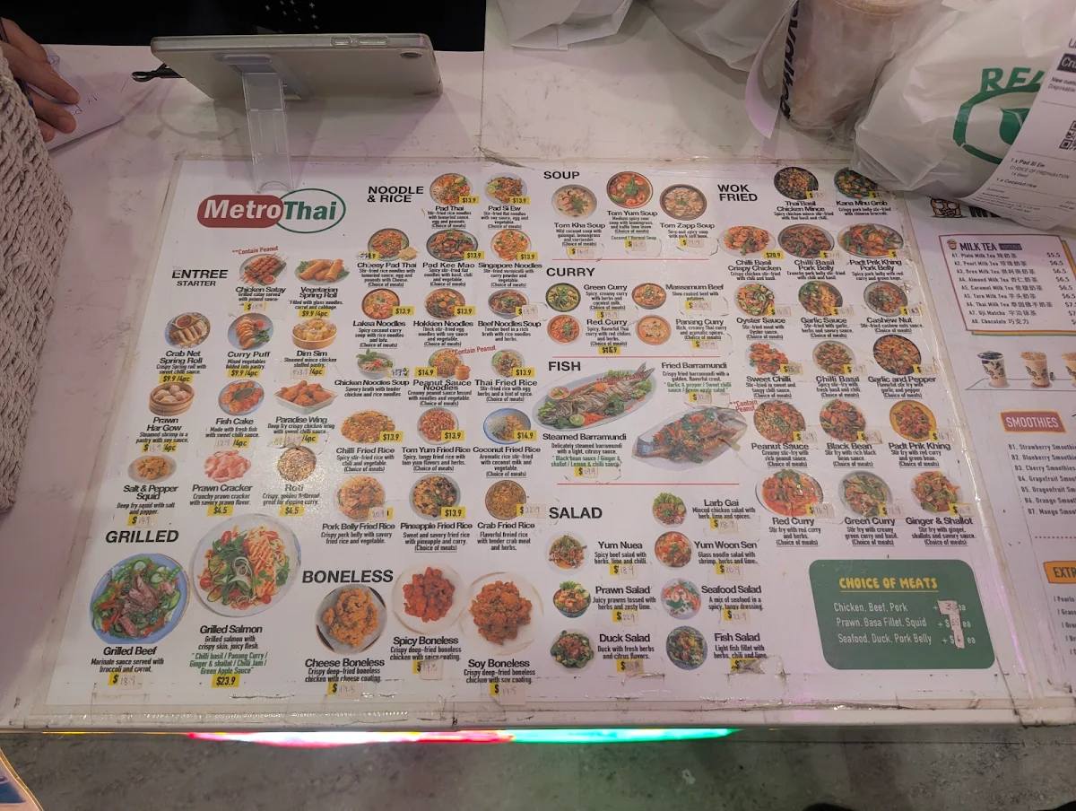 Menu, Metro Thai