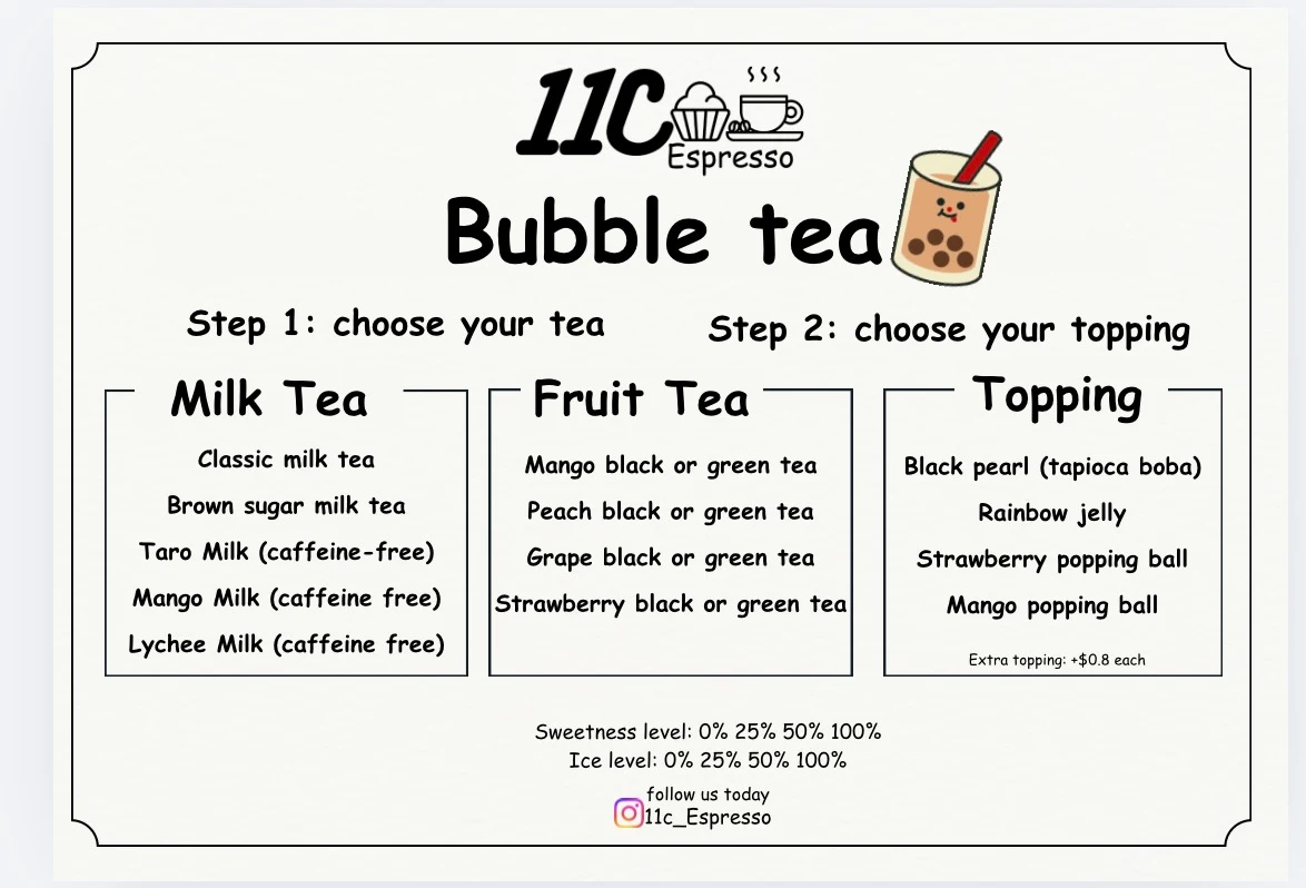 Menu, 11C Espresso