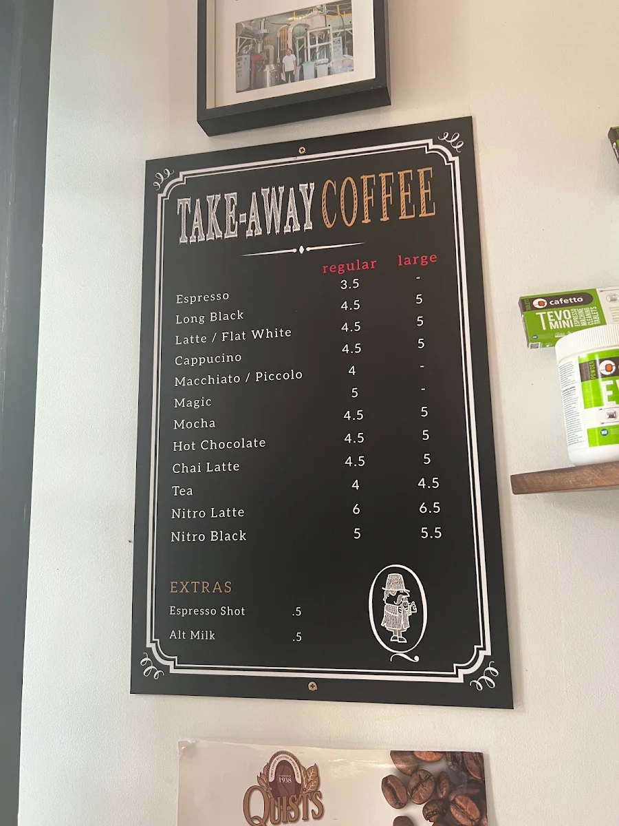 Menu, Quists Coffee