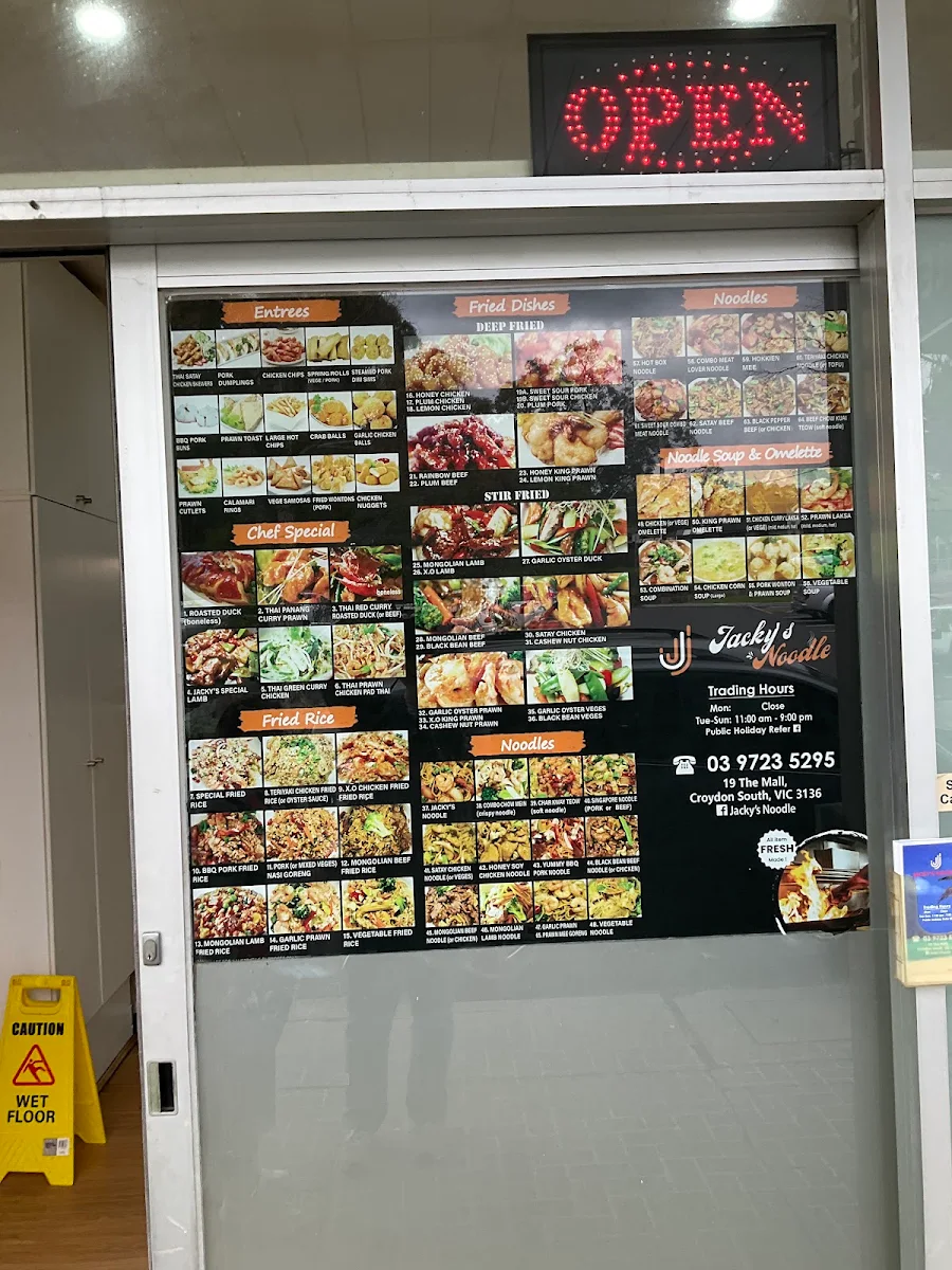 Menu, Jacky's Noodle