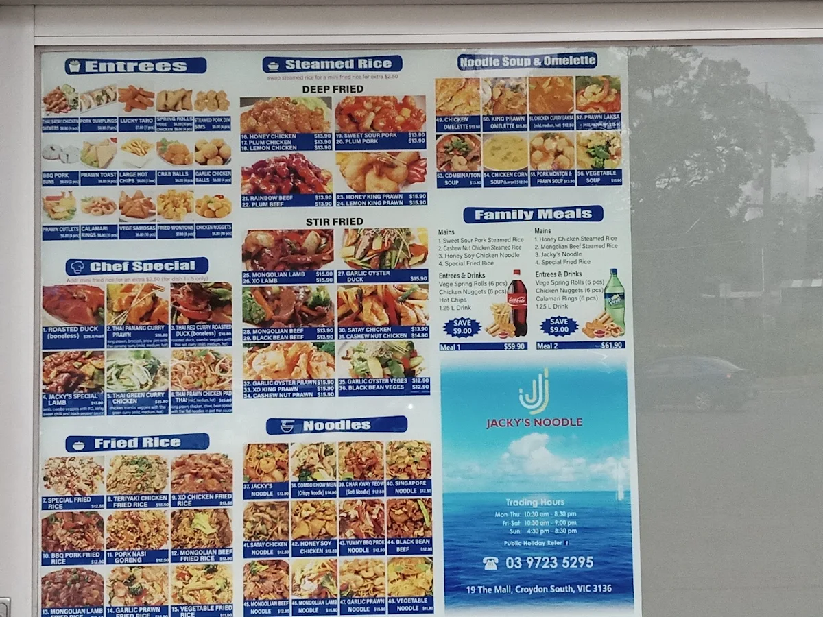 Menu, Jacky's Noodle