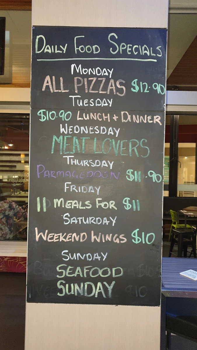 Menu, Woolloongabba Hotel
