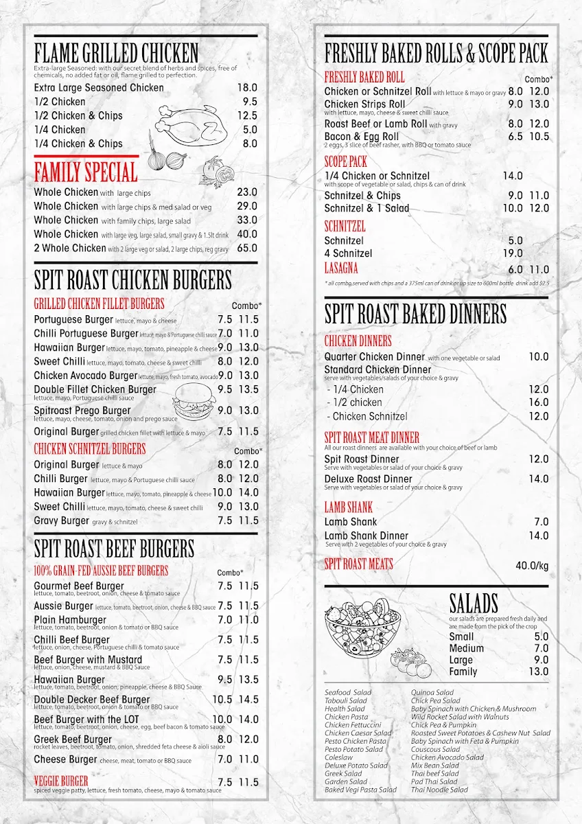 Menu, Grillova